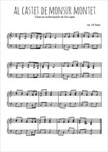 Téléchargez l'arrangement pour piano de la partition de Al castet de Monsur Montet en PDF